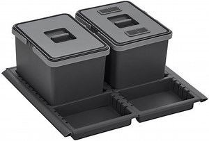 Poubelle METROPOLIS 12 12L avec couvercle ; dans un récipient en plastique ; pour... | bol