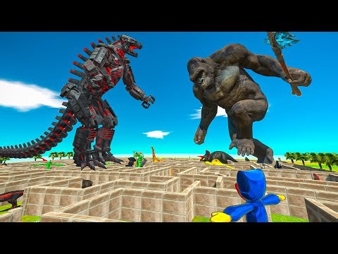 FPS AVATAR SAVE KOMG FROM MECHAGODZILLA MAZE TRAP - Animal Revolt Battle Simulator DINO