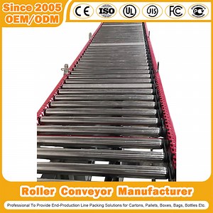 [Hot Item] Conveyor Manufacturer Customized Robot Palletizer Powered Slat Unloading Galvanized Food Grade Industrial Roller Conveyor for Biscuits Bread Nut Packaging Line