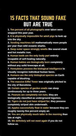15 Shocking Facts That Will Leave You Speechless #Facts #Science #MindBlown