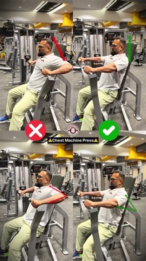 Here’s a video demonstrating the wrong vs. right way to perform the machine chest press exercise.