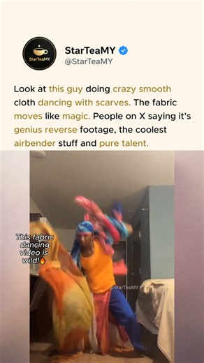 Guy Does Insane Fabric Dancing Magic!😱 #fabricdancing