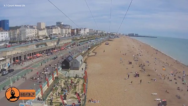 Columbian 'double killer' enjoys zip wire during Brighton holiday trip