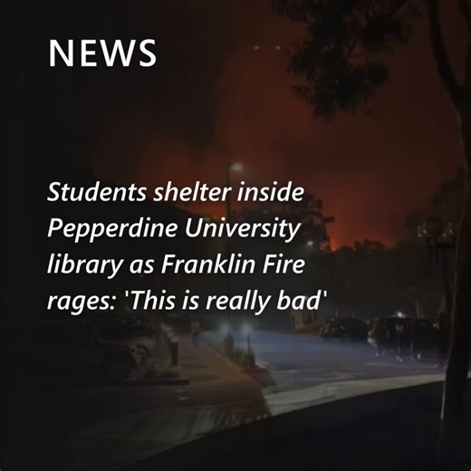 A video captures the Franklin Fire illuminating a mountain near Pepperdine University while students take refuge in a library. The fire has already consumed over 1,800 acres, officials report. Watch the full video: https://msft.it/6181oMlCx #FranklinFire #WildfireSeason | MSN