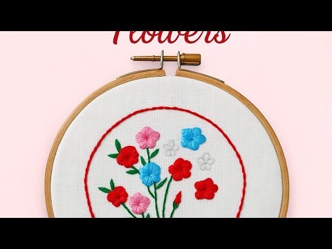 Easy Flower Embroidery for Beginners | Simple Hand Embroidery Tutorial #embroidery #hand embroidery