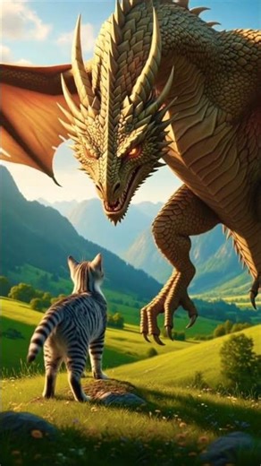 This CAT Defeated a DRAGON… You Won’t Believe What Happened Next! 😱#anime#viralshorts#shorts#godmode