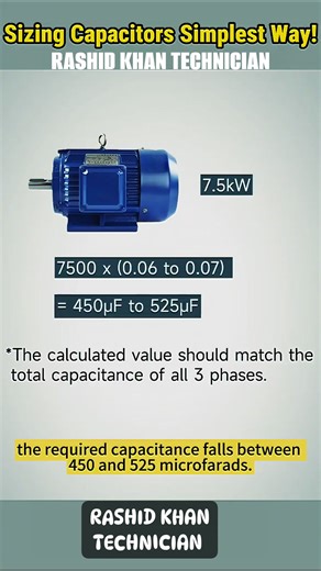 SIZING CAPACITOR SIMPLEST WAY WHEN CONVERTING A 3-PHASE MOTOR INTO A GENERATOR #Alhamdulillah #Rashidkhangenerator #electrician #mechanic #electronic #generator #technician #india #saudiarabia #usa #america #england #canada #netherlands #ireland #education #engineproblem #california #engineering #newyork #alberta #caterpillar #cummins #perkins #doosan #mtu #germany #automotive #automobile #كهربائي | Rashid Khan