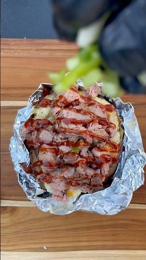 Let’s make a tri-tip baked potato on the Traeger #traeger #bbq #traegergrills #tritip #bbqrecipe ￼￼