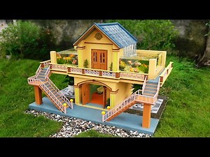 Build a two-floor house with a beautiful aquarium for your garden