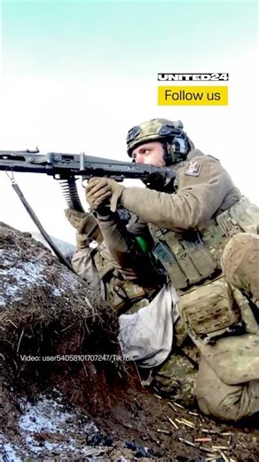 Ukrainian Soldier Fires a German-made MG3 Machine Gun #warinukraine