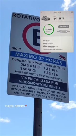 Fuleco Noticias 🔱 on Instagram: "Leia abaixo⬇️ @fuleco_noticias •Nosso seguidor enviou esse vídeo,alegando que o aplicativo novo da ÁREA AZUL digital,está com mal funcionamento. •De acordo com ele, foi pago o valor de DUAS horas padrão,mas o aplicativo insistia em marcar só uma hora no sistema. •A descrição da placa, explica que o máximo são duas horas, mas só marcou somente uma hora no App,mesmo ele tendo pago equivalente as duas horas perdidas. @xmonster.team CUPOM:Fuleco"