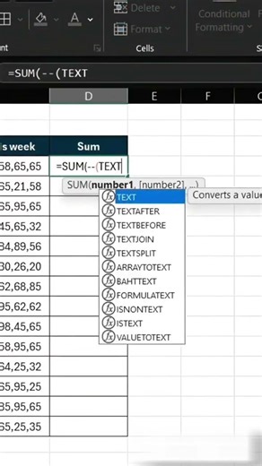 Quick CSV Sum in Excel