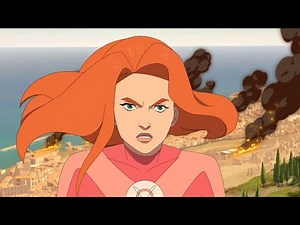 INVINCIBLE Season 3 Episode 8-INVINCIBLE and Atom Eve vs Conquest 1