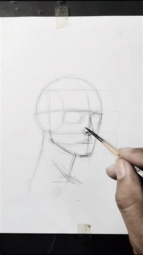 Loomis method - face sketch tutorial #loomismethod #facesketch #shorts