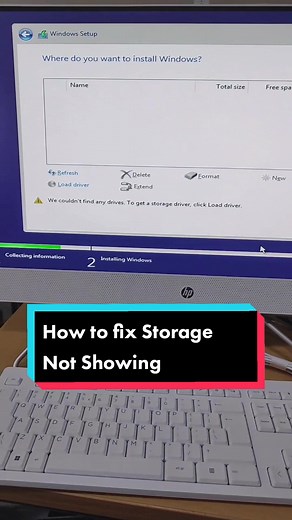 How to fix storage Not Showing during windows installation. #windows #setup #tipsandtricks #pc #hack