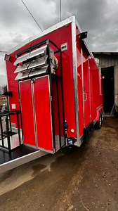 6.2K views · 74 reactions | Finished up another build and install on the beautiful red custom trailer that will be heading up north! Grow your business in 2025 with one of our custom food trailers or custom smokers, or BOTH! #foodie #foodtrailer #ConcessionTrailer #bbq #bbqlife #smoker #customsmoker #stickburner #charcoal #hbtsmokers | HBT Smokers, LLC. | Facebook