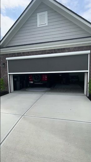 Motorized Garage Solar Screen Installation in The Woodlands, TX