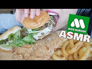 ASMR MOS Burger + FRIED CHICKEN *Japanese FAST FOOD (CRUNCHY EATING SOUNDS)