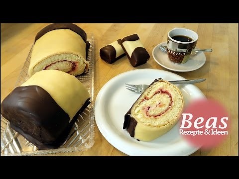 Marzipan Biskuit Creme Rolle - DESSERT BARREN Rezept | ➽ Widerlich lecker