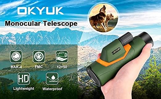 Monocular Telescope,12x50 BAK4 Prism Monoculars For Adults