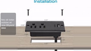Amazon.com: HHSOET 20W Recessed Power Strip Flat Plug, Desk Outlet with USB, Conference Recessed Power Outlet Socket with Fast Charging USB C, 10ft Power Cord for Furniture, Home, Office(Black) : Tools & Home Improvement