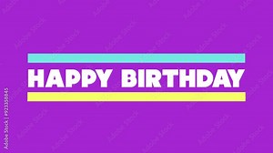 A simple and colorful birthday card with a purple background and a Happy Birthday message in bold font. Perfect for sending cheerful wishes on someone's special day