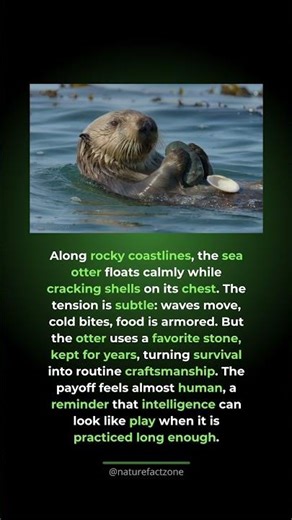 The animal that uses tools. Sea otters crack open shellfish using stones they carry a...