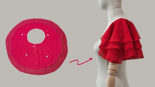 Trendy 3-Layer Butterfly Sleeve Design