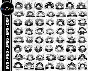 Sunset Scene Vector Bundle, Clipart (svg, Png, Jpg, Eps, Dxf) (digital Download) - Etsy