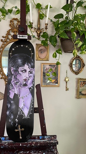 285 reactions | Hope to see you at @boundforglory_nyc Friday September 8th @ 7 pm ️ #artshow #customskateboard #tattooartists #gothicart | Jessica Lauser | Facebook