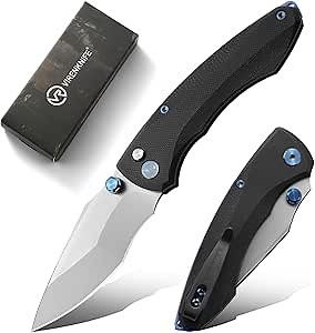 CIVIVI Pocket Folding Knife with 3.47" 14C28N Blade G10 Handle, Button Lock Elementum Knife for EDC C2103A (Black)