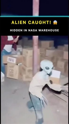 ALlEN CAUGHT! HIDDEN IN NASA WAREHOUSE 👽 #shorts