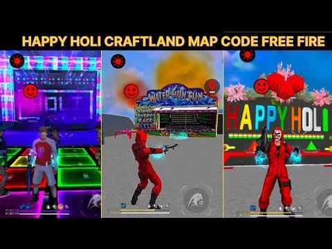 New Happy Holi Free Fire Craftland Mode Map Code || #holi #craftland #freefire 