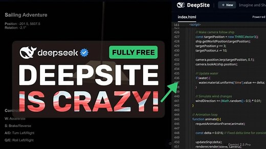 完全免费的DeepSite：这款全免费的DeepSeek V3.1 AI编程助手简直疯狂！