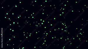 Dynamic Molecular Connections: Floating Particle Network Animation with Abstract Visualization of Interconnected Molecules and Particles, Innovatively Exploring Chemistry, Physics, Biology, Technology Stock Video