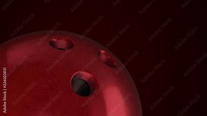Animation of slow rotation ball for bowling game. View of close-up with realistic texture and light. Animation of seamless loop.