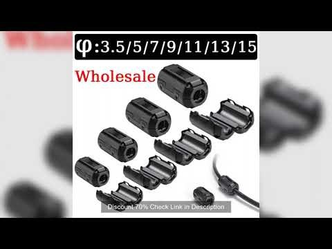 10Pcs 3.5/5/7/9/13/15mm Ring Core Ferrite Bead Clamp Choke Coil EMI RFI Noise Filter Clip Snap Cable