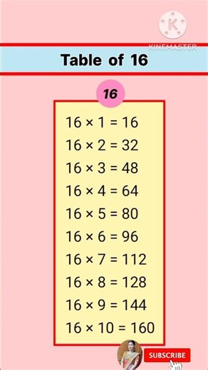 Table of 16 | pahada | 16 ka pahada | tables | table of 16 #maths #table #shorts