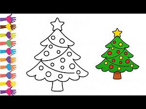 christmas tree coloring page for kids | easy holiday coloring