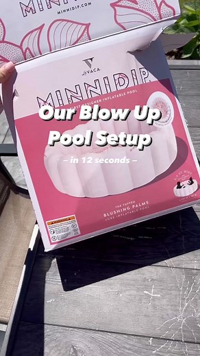 Luxe Mini Blow Up Pool Setup ☀️ Everything is available on Amazon, tagged in my Storefront in my menu. 📦 #minnidips #minipool #blowuppools #pinkpoolparty #pinkpoolcafe #babymermaids #mermaidswimsuit