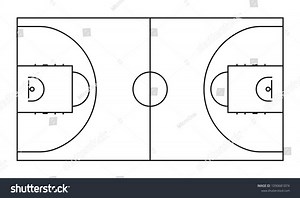 Basketball Court Line Vector Background Outline Stock Vector (Royalty Free) 1090681874 | Shutterstock