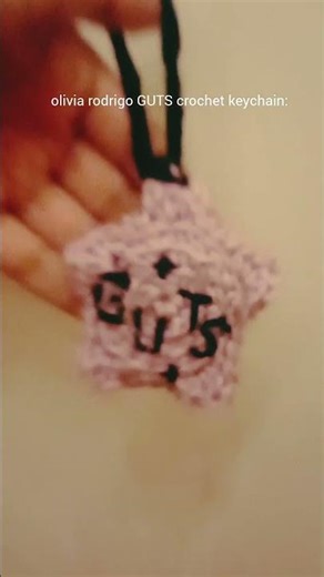 i crocheted a keychain inspo by olivia rodrigo #crochetkeychain #guts #oliviarodrigo #labubu