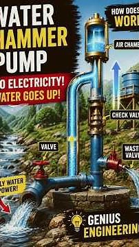 How Engineers Lift Water Without Electricity#engineering#waterpump#3danimation