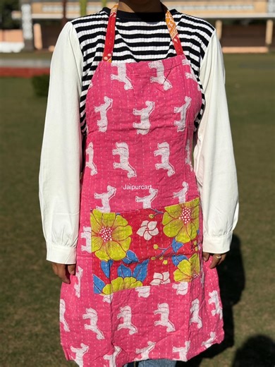 Vintage Kantha Quilted Apron: Handmade Patchwork Cotton Bohemian Apron 1 Piece - Etsy