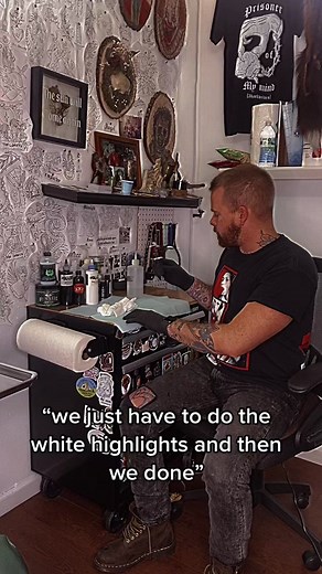 white highlights make everything better 😌✍️ #BbStyleFearlessly #SoFiBreakUpChallenge #tattoos #tattooartist #art #tattoo #megamouth #ink #tattooed #g