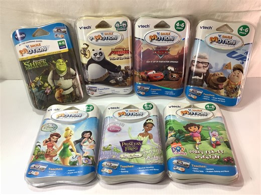 Vtech V Smile V-Motion Spelkassett: Shrek UP Prinsessan Kung Fu Panda Cara Dora Utforskaren Tingeling Disney Prinsessan & Grodan - Etsy Sverige