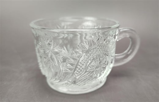 Vintage LE Smith Glass Punch Bowl Cup: Pinwheel and Stars Pattern - Etsy