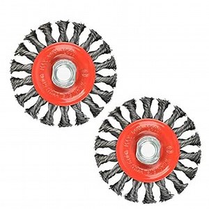 4 Pack 3 inch Twisted Knotted Cup Brush with 5/8"-11 Threaded Arbor for Angle Grinder