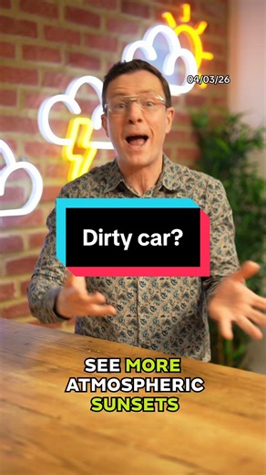 Will your car get dirty this week? Saharan dust is spreading up from Africa caused by a storm system The storm isn’t heading our way but because of the way the winds are blowing some dust will move across us This will mostly just make the sunsets or sunrises a little more atmospheric and orangey later this week. But where we see any rain it could make your car a little muckier too by covering it in a thin film of sandy dirt. #LearnonTikTok #Edutok Recorded 04/03/26