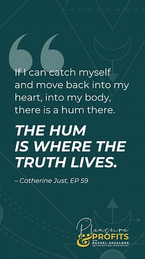 The hum is where the truth lives. ✨ When you’re caught up in external validation, comparison, or the “shoulds” of business, there’s a practice that can bring you back to center. Catherine Just shares how moving from your head into your heart and body reveals an inner hum - a truth that has nothing to do with what anyone else thinks. And when you find that hum, things start flowing more effortlessly. Or when nothing comes, you can adjust without making it mean something’s wrong with you. This is 